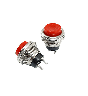 Round Push Button N.O (2Pin) Metal key (16MM) Red