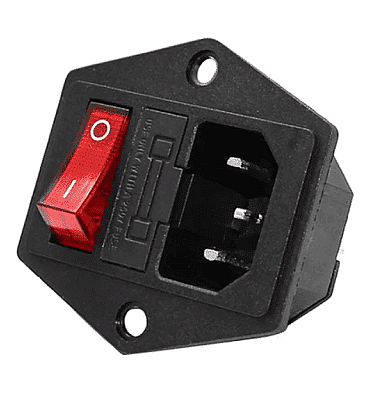 AC Power Socket Panel Mount Inlet With Fuse Holder And Switch (AC-01A)