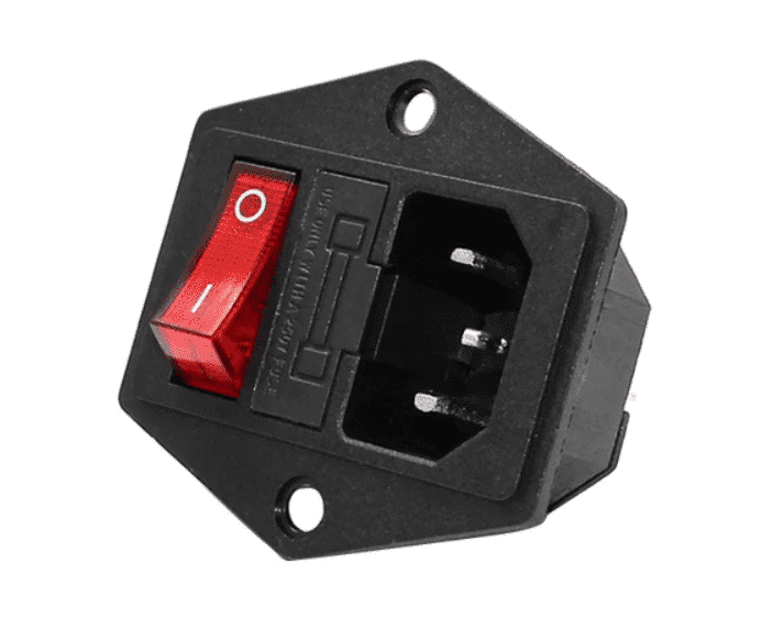 AC Power Socket Panel Mount Inlet With Fuse Holder And Switch (AC-01A)