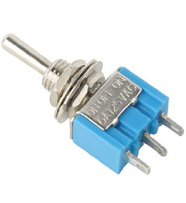 Mini Toggle Switch 3 Pins-SPDT-ON-ON (6A,125VAC)