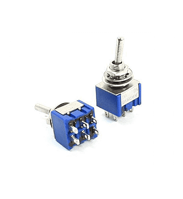 Toggle Switch 6 Pins-SPDT ON-ON (6A,125VAC)