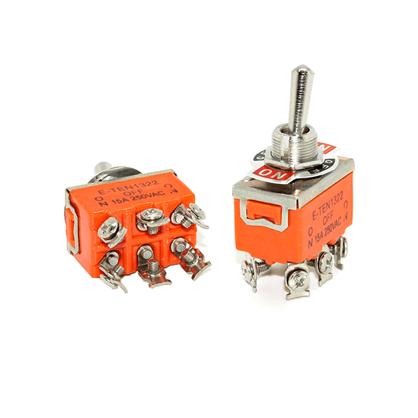 Toggle Switch 6 Pins ON-OFF-ON (15A,250VAC) (E-TEN 1322)