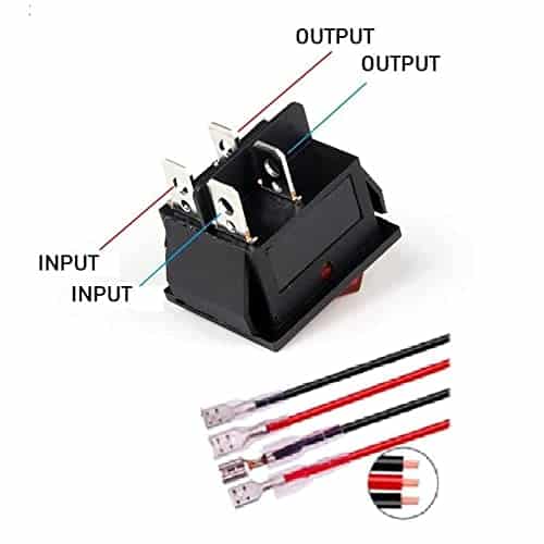 AC Switch ON/OFF 4Pin With Light (KCD4) Red