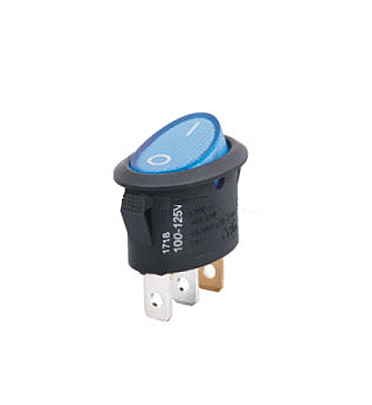 Elliptical Ship type Switch With Lamp Blue 3Pin (KCD1-115)