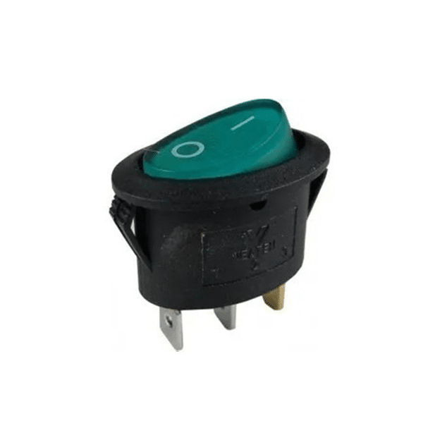 Elliptical Ship type Switch With Lamp Green 3Pin (KCD1-115)