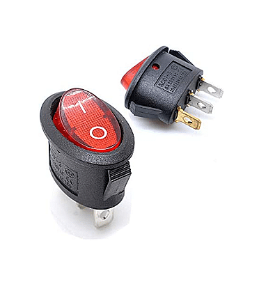 Eliptical Rocker Switch With Lamp 3Pin