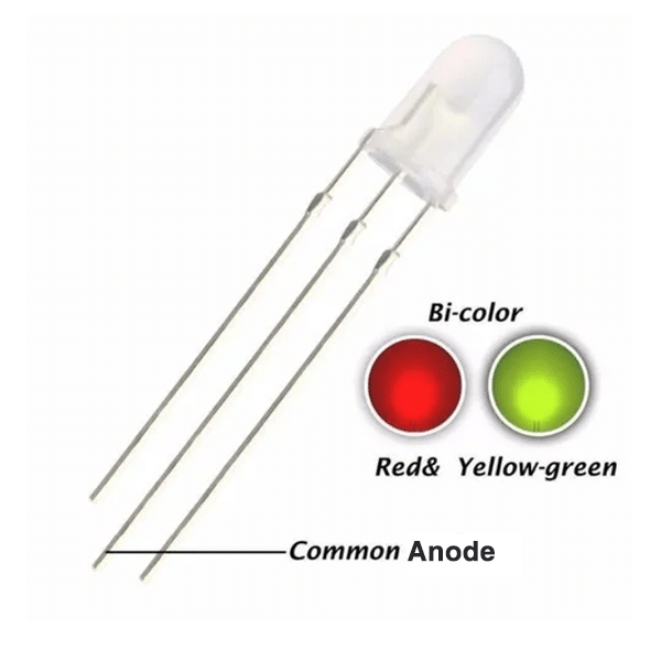Bi-Color LED 5MM (Red & Yellow) 3Pin Com.Anode