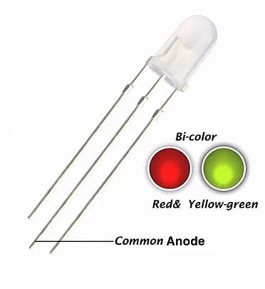 Bi-Color LED 5MM (Red & Yellow) 3Pin Com.Anode