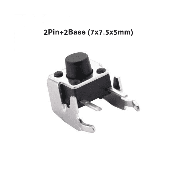 Push Button Long Right Angle 2Pin+2Base (7x7.5x3mm)