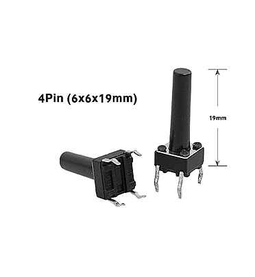 Push Button Long 4Pin (6x6x19mm)