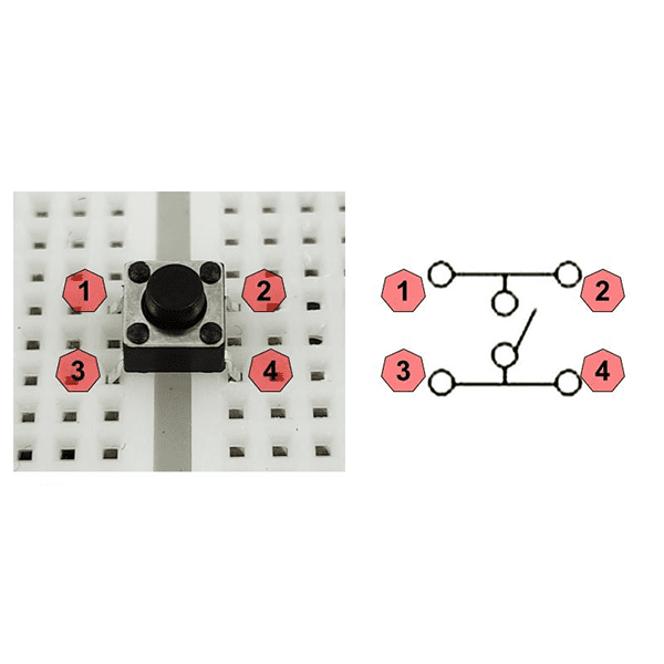 Push Button Long 4Pin (6x6x16mm)