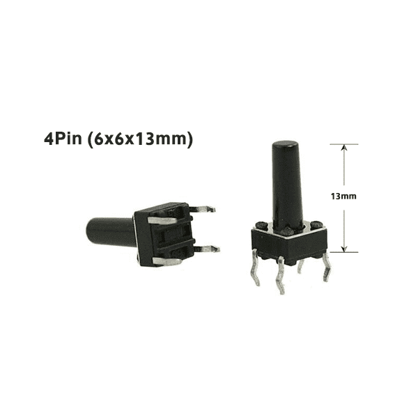 Push Button 4Pin Long (6x6x13mm)