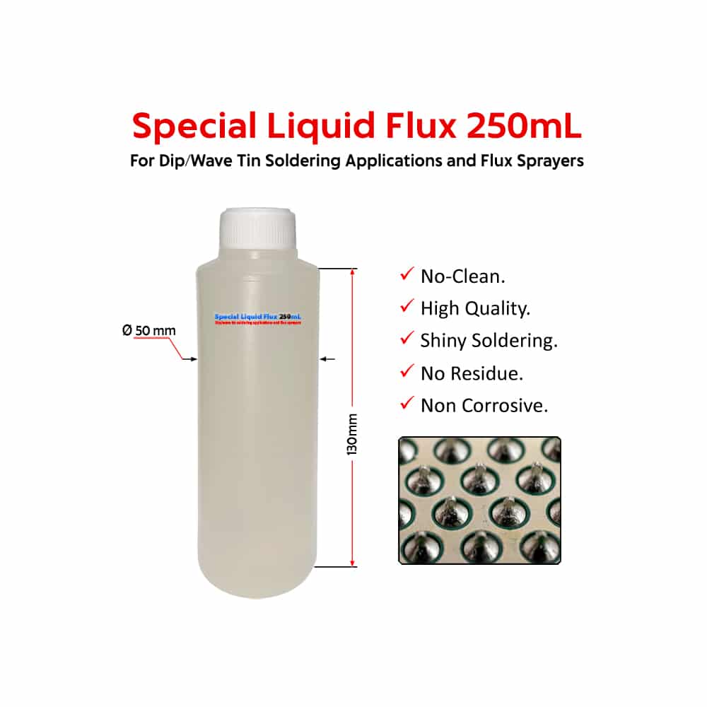 Special Liquid Flux 250mL for Dip/Wave Tin Soldering Applications and Flux Sprayers