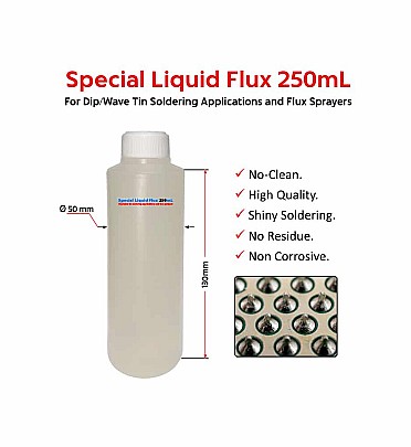 Special Liquid Flux 250mL for Dip/Wave Tin Soldering Applications and Flux Sprayers