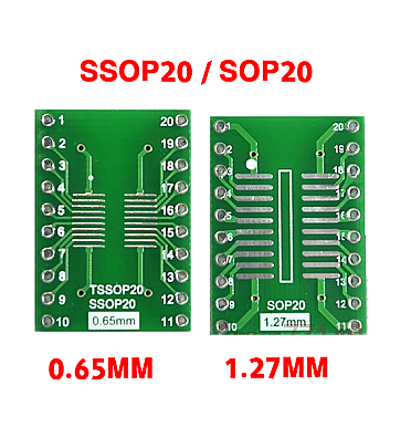 SMD Adapter PCB Board SSOP/SOP TO DIP (SSop20 - 0.65mm)-(SSOP20-1.27MM)
