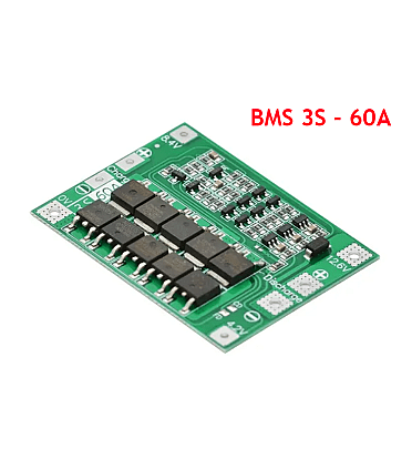 BMS 3S (12.6V - 60A) Lithium Battery Protection Module (Enhanced Version)