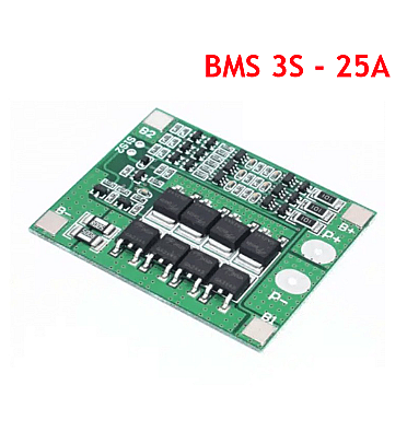 BMS 3S (12.6V - 25A) Lithium Battery Protection Module with Balanced