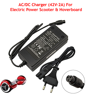 AC/DC Charger (42V-2A) For Electric Power Scooter & Hoverboard