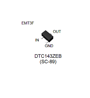 DTC143ZEB SMD (50V, 100 mA) NPN Transistors SC-89