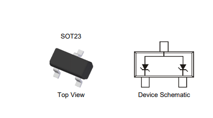 SMD Dual Surface Mount ZENER Diode AZ23C6V2-7-G (6.2V/0.3Watt)  SOT-23