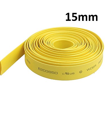 Yellow Heat Shrink (15mm) 1meter