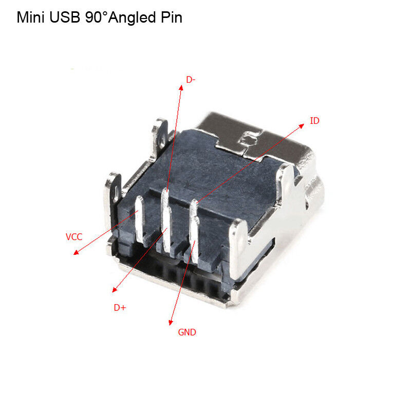 USB Type B - 5Pin Female Connector DIP Pin For PCB