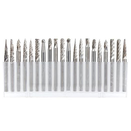 Tungsten Carbide Rotary File Set 3x3mm Single and Double Cut Rotary Burr 20Pcs/Set For Rotary Tools Accessories