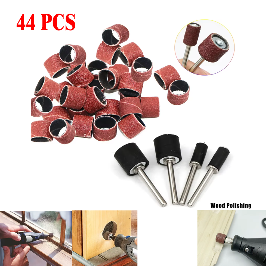 Dedicated Sanding Grinding Head Polisher Sandpaper Circle Sand Circle for Carving Wood Metal Plastic - 44pcs