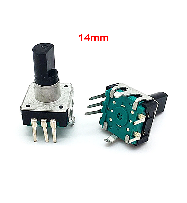EC11 Rotary Encoder With Push Button Switch 5pin 14mm Half Shaft (Black) 1Pcs