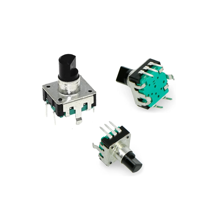 EC11 Rotary Encoder With Push Button Switch 5pin 10mm Half Shaft (Black) 1Pcs