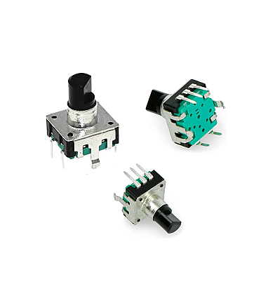 EC11 Rotary Encoder With Push Button Switch 5pin 10mm Half Shaft (Black) 1Pcs
