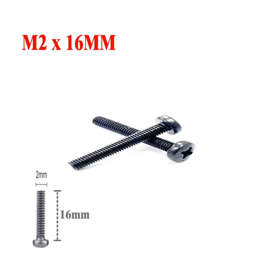 Machine Screw M2 (L) 16mm (Dia) 2mm (1-Pack) without Nut