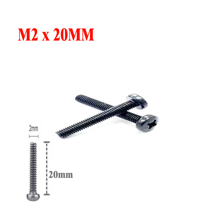 Machine Screw M2 (L) 20mm (Dia) 2mm (1-Pack) without Nut