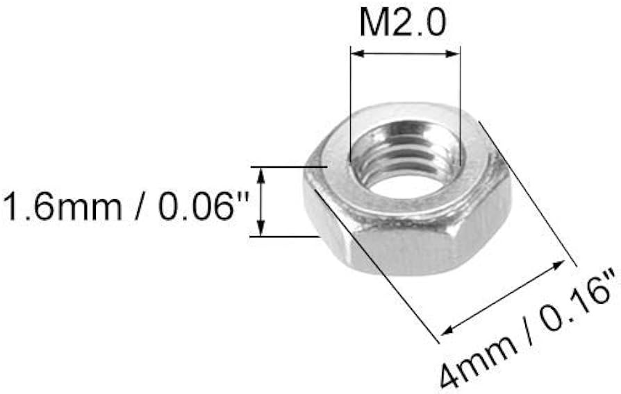 M2 Hex Nut (10 Pcs)