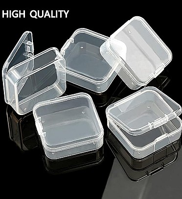 Small Square Clear Plastic Storage Containers Box 1Pcs (5.5x5.5cm)