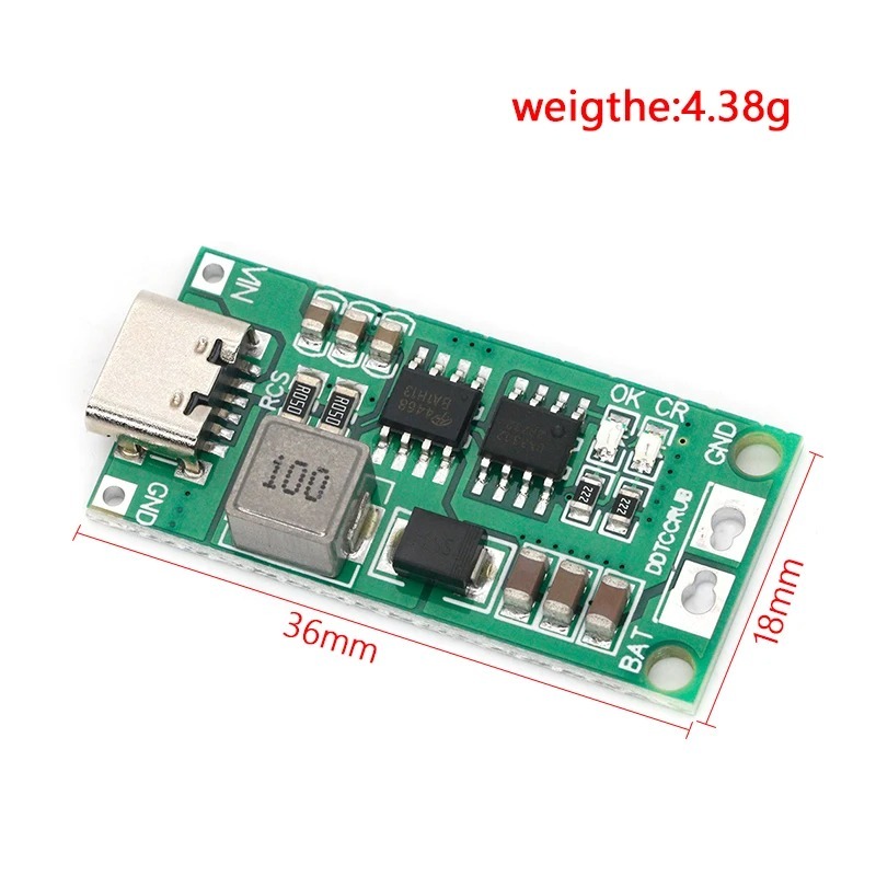 Lithium Battery Charger Module (3S 18650 - 12.6V - 2A) USB Type C