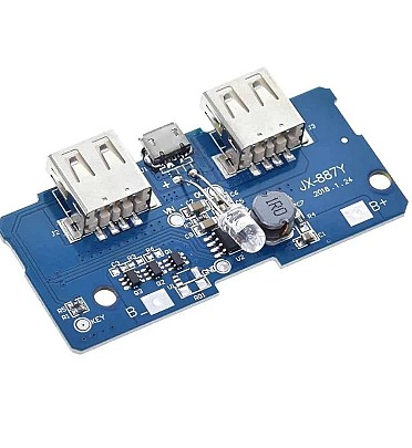Power Bank Module With Dual Micro USB 3.7V to 5V 2A Booster With 18650 Lithium Battery Charger