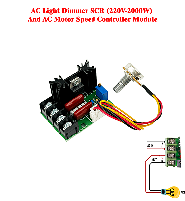 AC Light Dimmer SCR (220V-2000W) and AC Motor Speed Controller Module