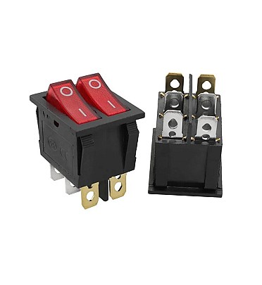 Dual SPST ON/OFF Switch (16A/250V) 6Pin - KCD8-212N