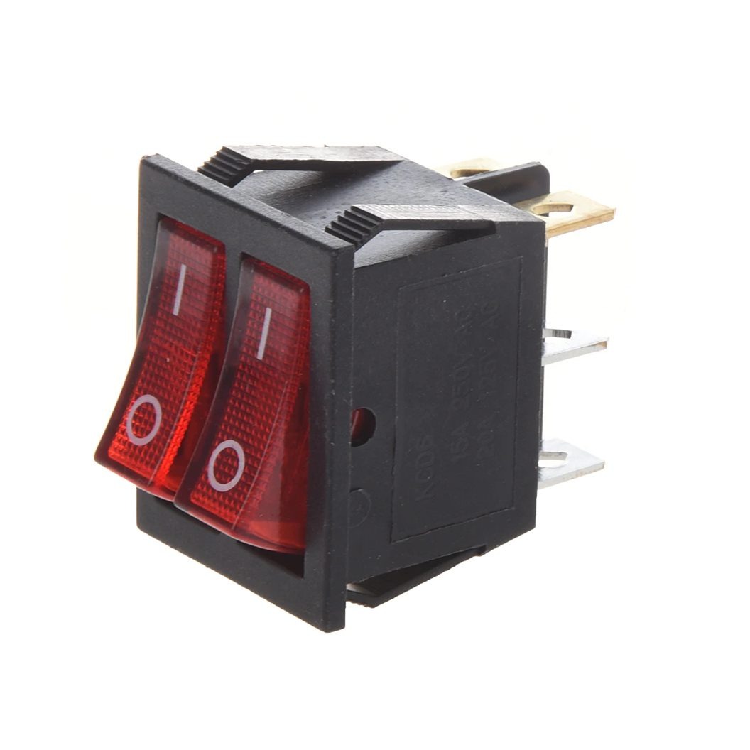 Dual SPST ON/OFF Switch (16A/250V) 6Pin - KCD8-212N