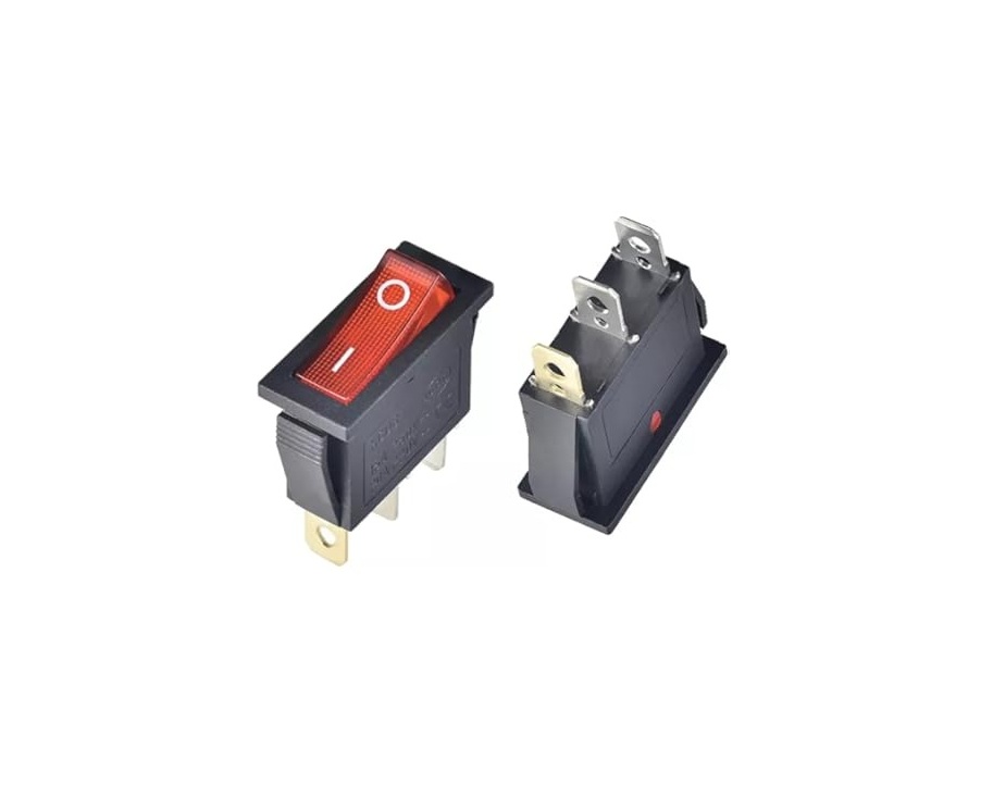 ON/OFF Rocker Switch 3Pins (16A-250VAC) with LED - KCD3