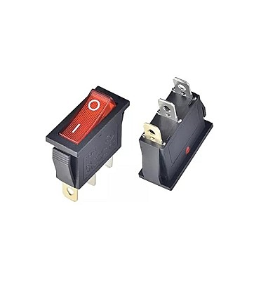 ON/OFF Rocker Switch 3Pins (16A-250VAC) with LED - KCD3