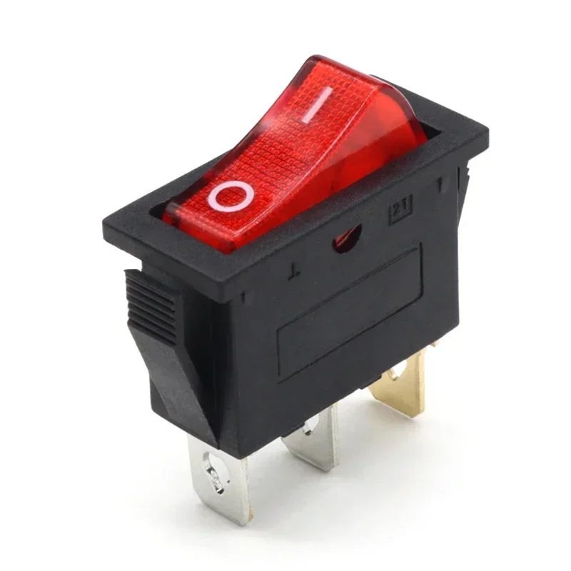ON/OFF Rocker Switch 3Pins (16A-250VAC) with LED - KCD3