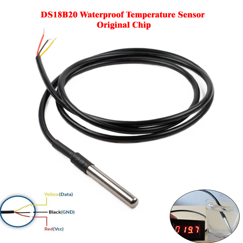 DS18B20 Waterproof Temperature Sensor - Original Chip