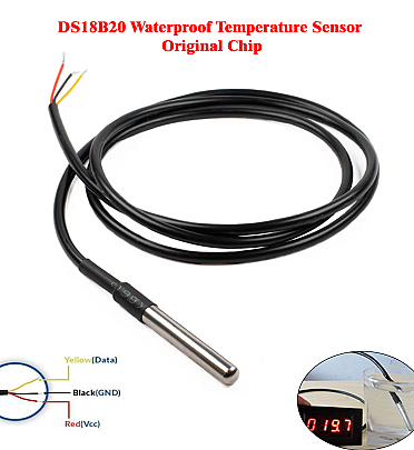 DS18B20 Waterproof Temperature Sensor - Original Chip