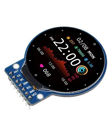 TFT SPI Interface LCD Module 1.28 inch - GC9A01 Round Display RGB 240X240