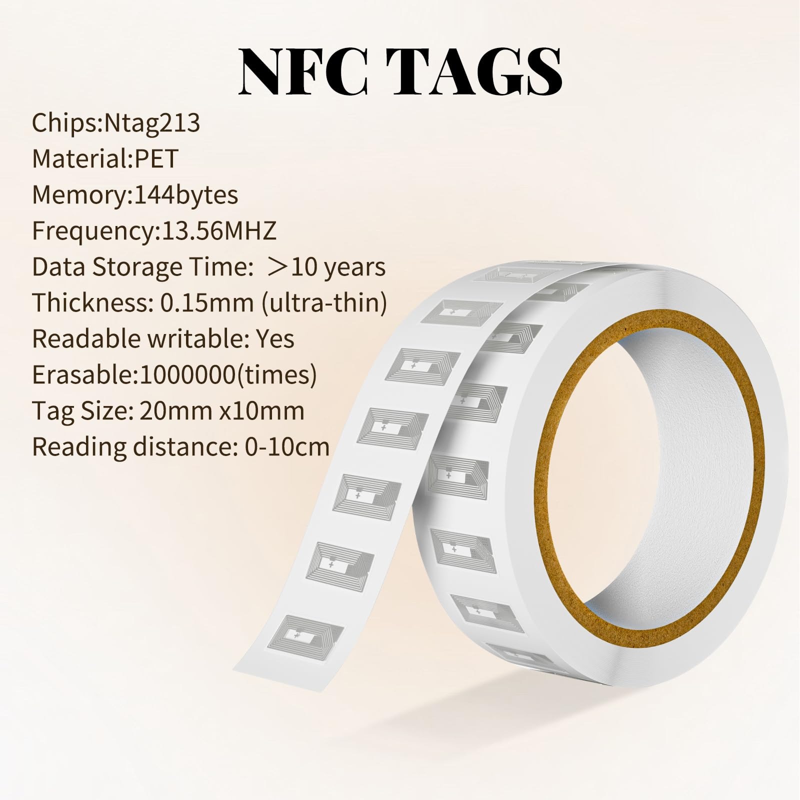 NFC / RFID Sticker 13.56 MHz NTAG213 - K6T4 - Size: 2x1cm