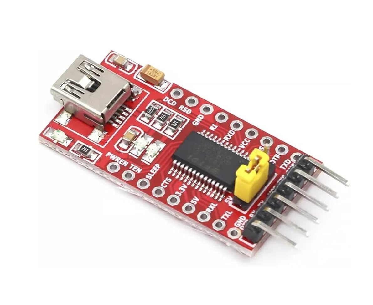 USB mini to TTL FTDI Board Module FT232RL Switchable 3.3V/5V - Red Board