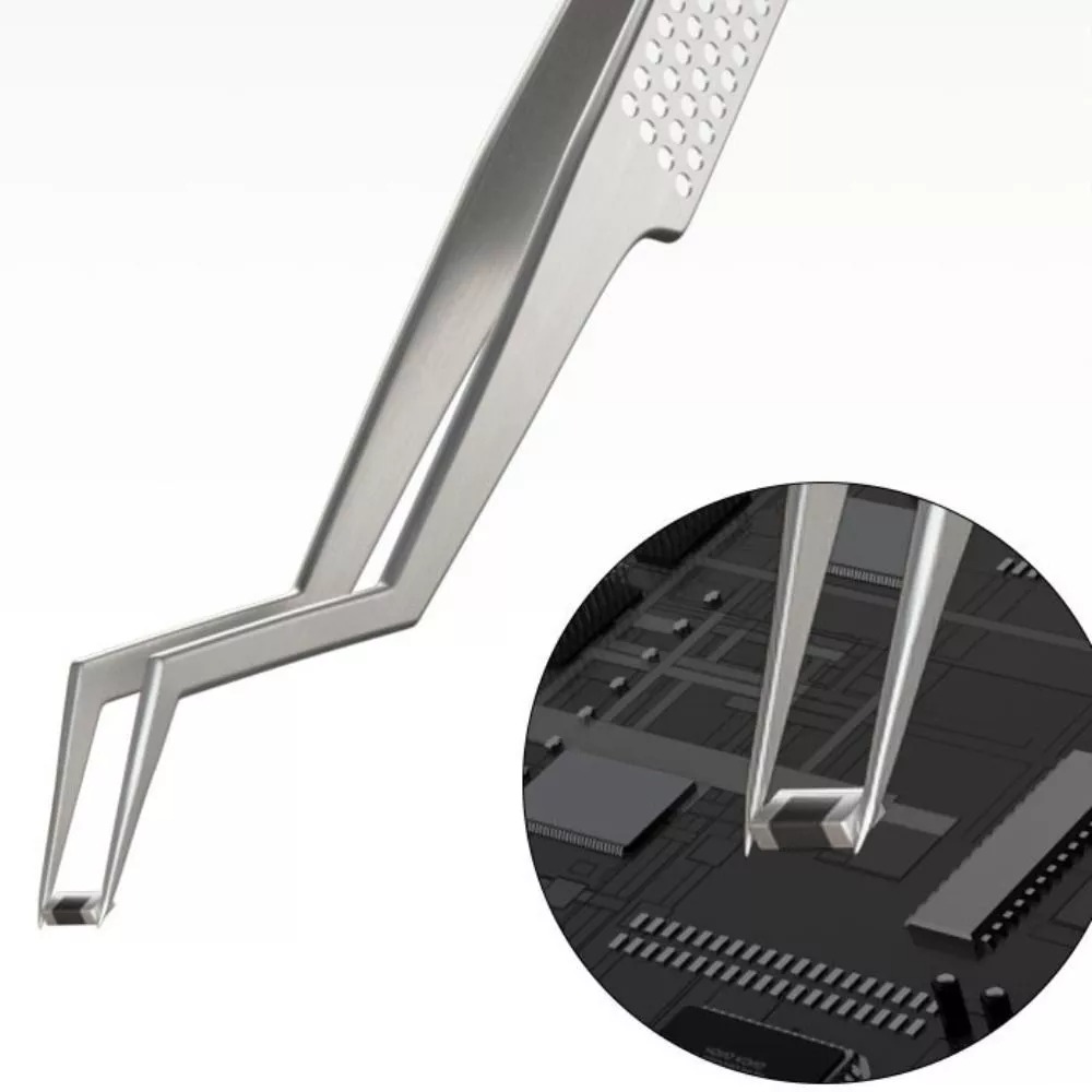 M&R Anti-Static Tweezer Curved Tip (MR-20 ) High Quality