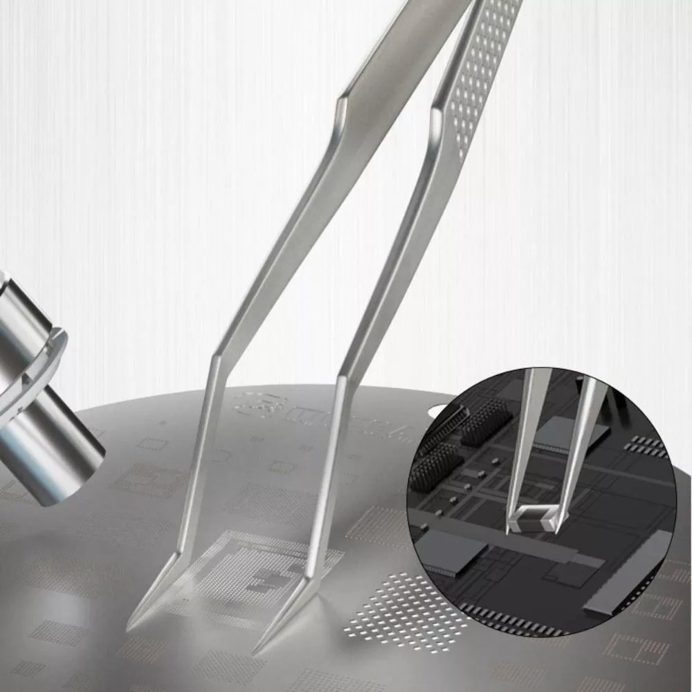 M&R Anti-Static Tweezer Curved Tip (MR-20 ) High Quality